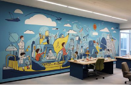 大理办公室墙绘的特点。