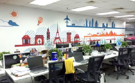 大理教你设计办公室墙绘的方法。