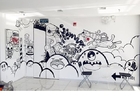 大理手绘墙并非传统涂鸦。